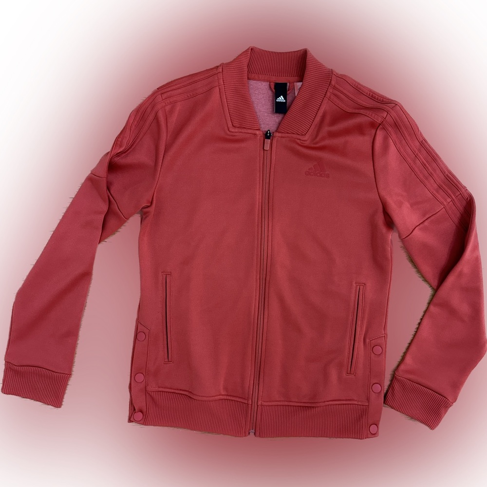 Adidas Womens Red Zip Up Jacket, Size Small, RN#88387